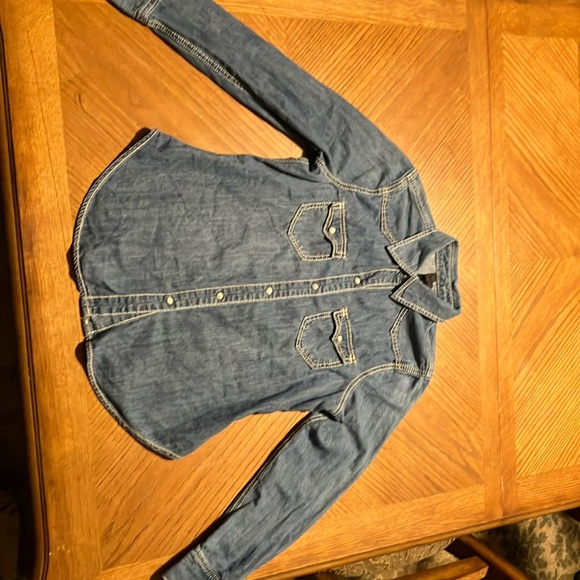 Seven7 Tops - Pearl snap denim shirt